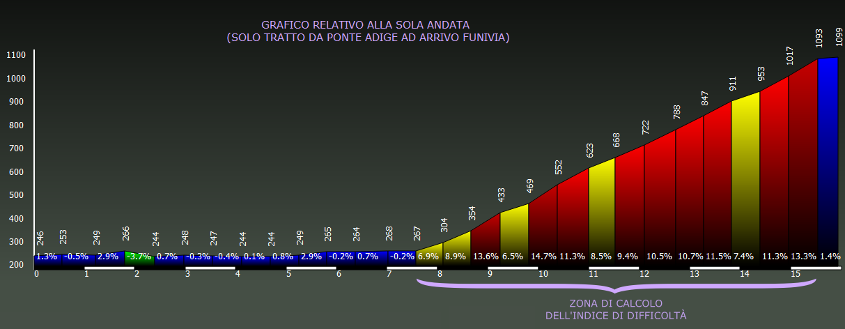 Grafico altimetria di dettaglio